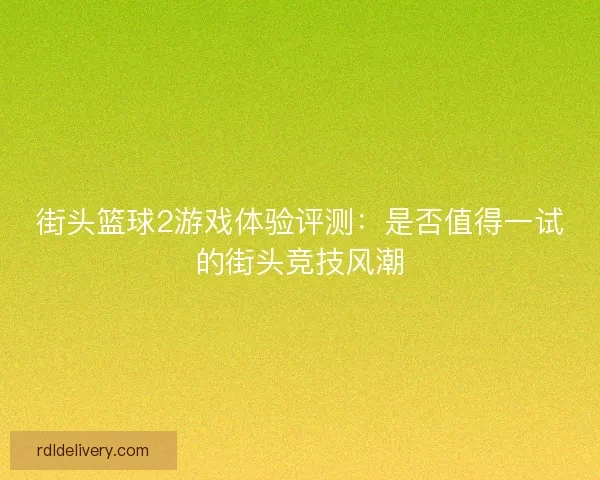 街头篮球2游戏体验评测：是否值得一试的街头竞技风潮