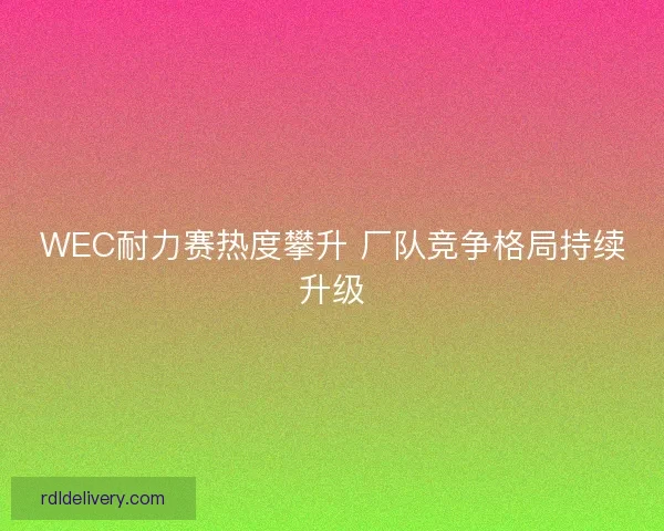 WEC耐力赛热度攀升 厂队竞争格局持续升级